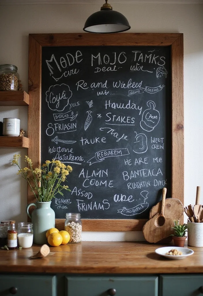 14 Rustic Wall Decor Ideas for Warm Natural Character - 13. Chalkboard Walls