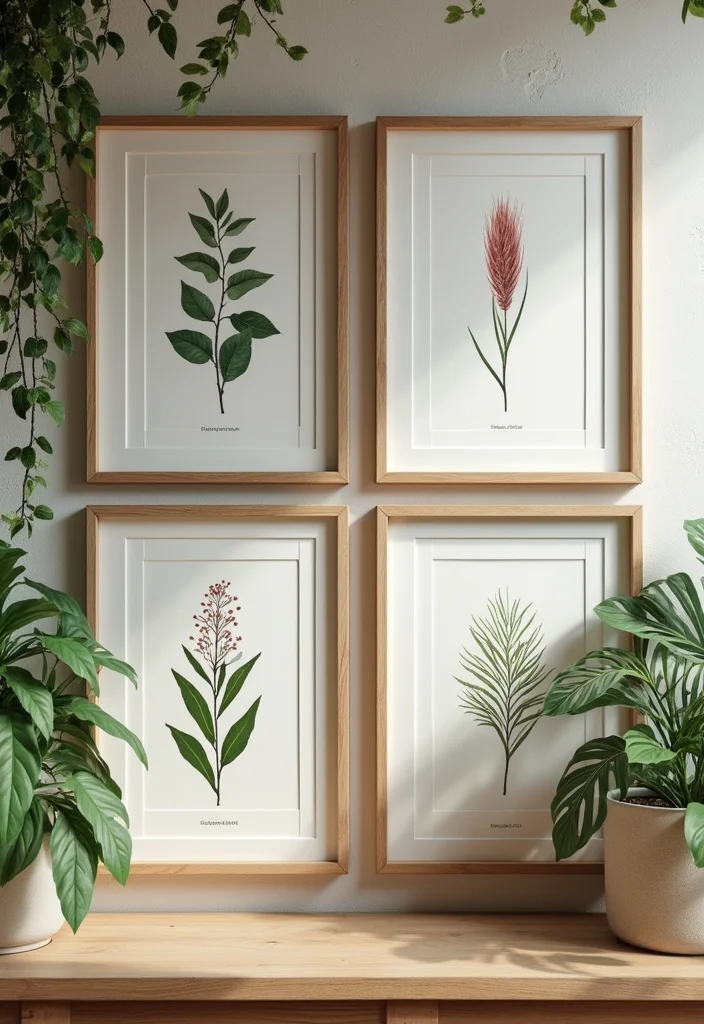 14 Rustic Wall Decor Ideas for Warm Natural Character - 14. Botanical Prints