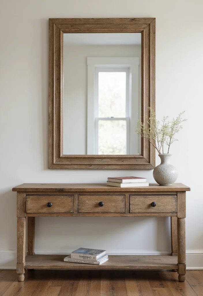 14 Rustic Wall Decor Ideas for Warm Natural Character - 7. Rustic Mirrors