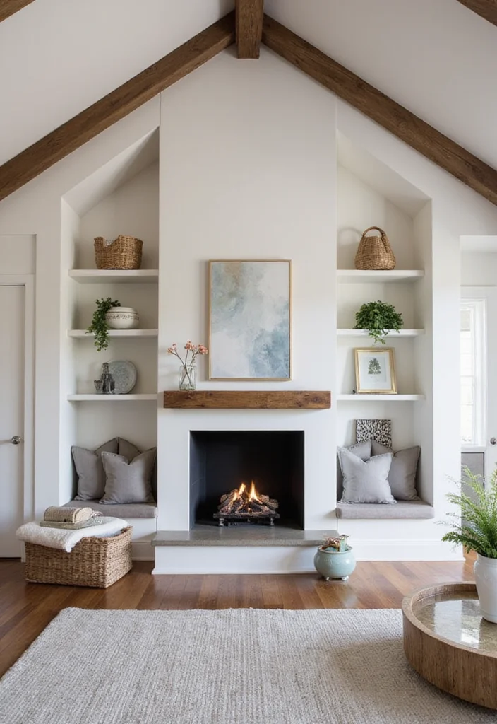 14 Vaulted Ceiling Fireplace Ideas for Dramatic Vertical Style - 11. Multi-functional Design