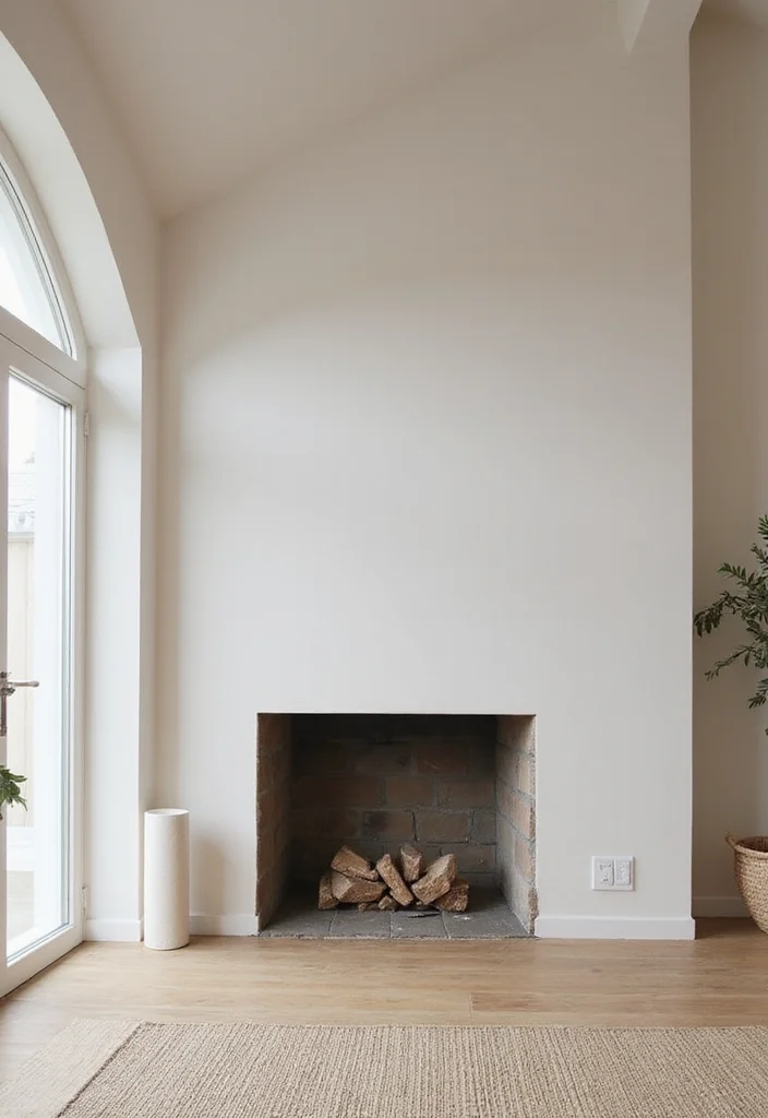 14 Vaulted Ceiling Fireplace Ideas for Dramatic Vertical Style - 14. Minimalist Zen