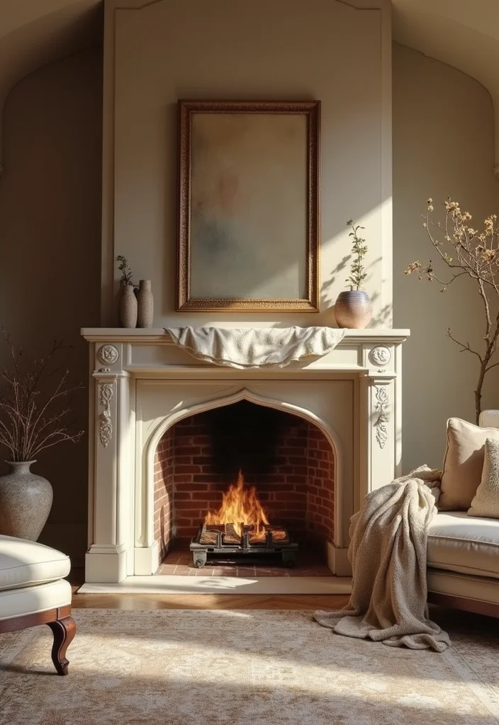 14 Vaulted Ceiling Fireplace Ideas for Dramatic Vertical Style - 8. Fabric Draping