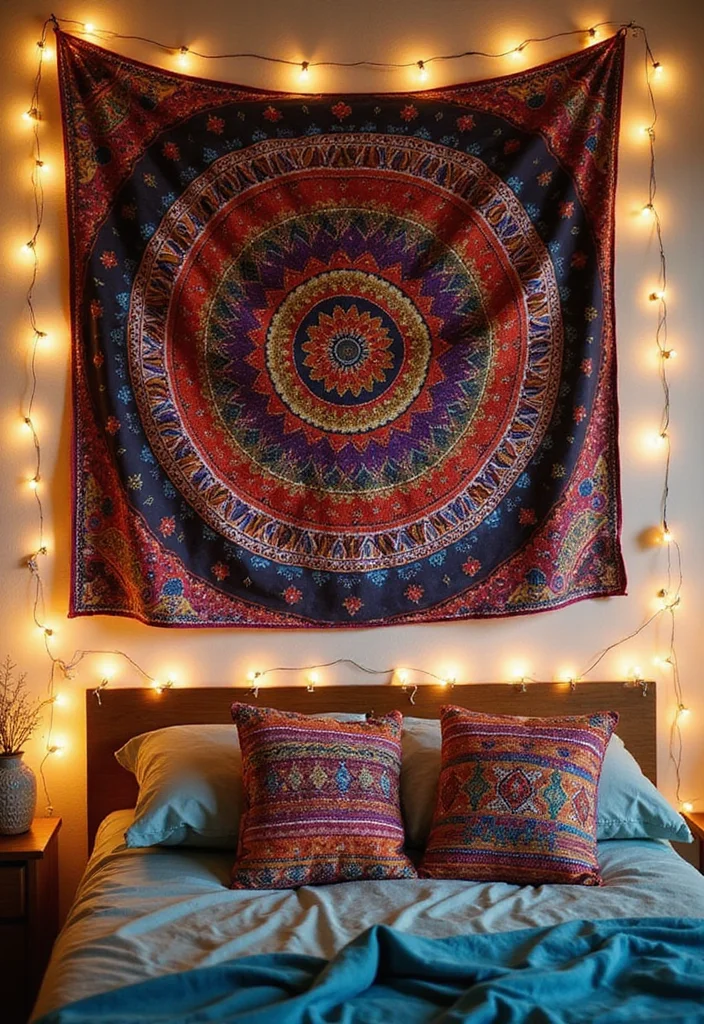 14 Wall Decor Ideas for a Cozy Personalized Bedroom - 2. Bohemian Tapestries