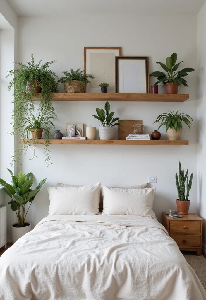 14 Wall Decor Ideas for a Cozy Personalized Bedroom - 5. Floating Shelves