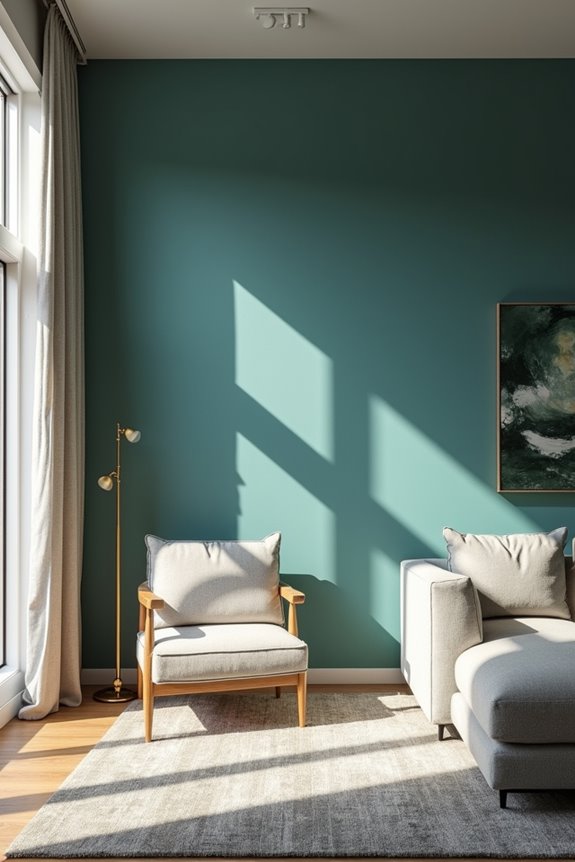 accent wall defines open space boundaries
