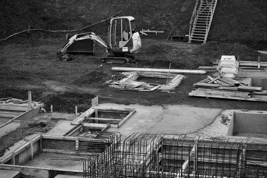 basement construction excavation to foundation