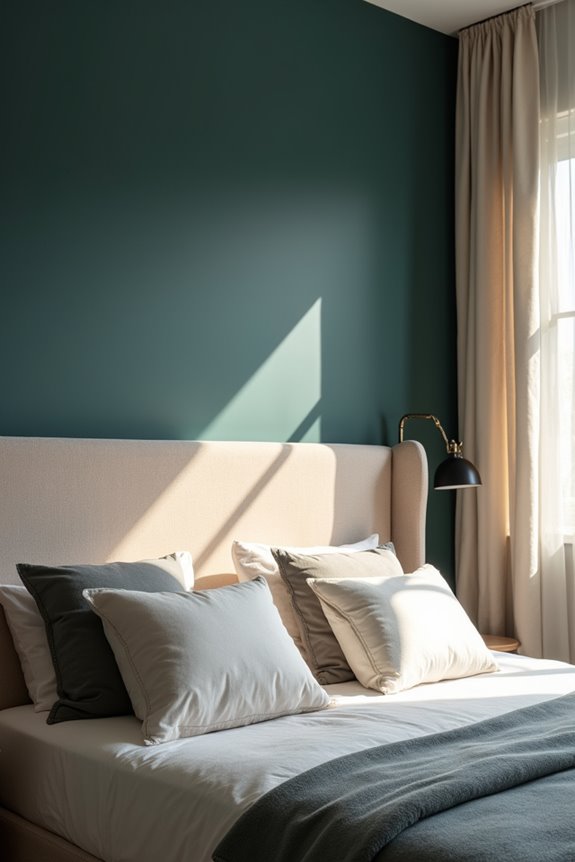 bedroom headboard as accent wall