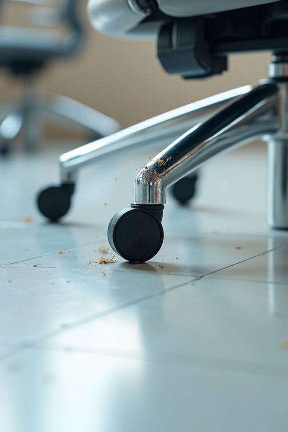 caster wheels clean remove debris lubricate