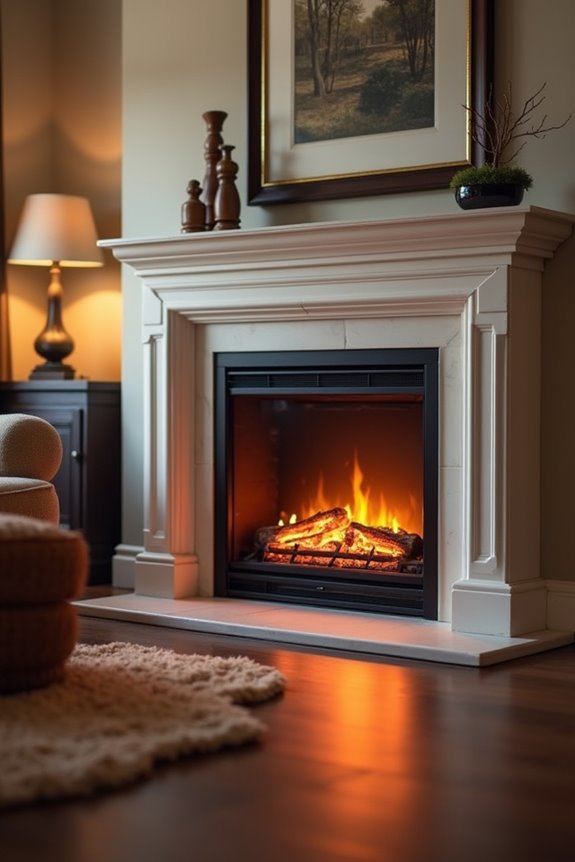 electric fireplace fake flames electric heat