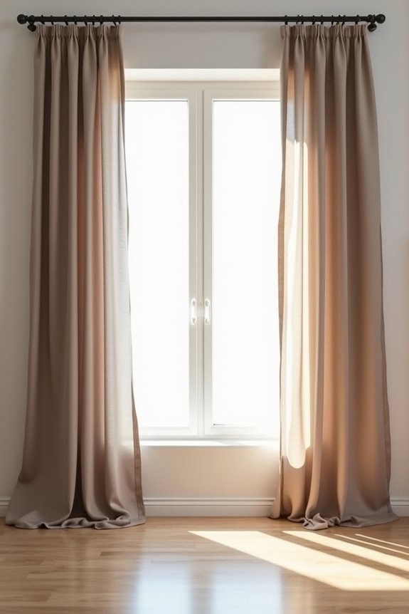 Should You Hang Curtains to Touch the Floor? 4 float length curtains 1 inch above floor
