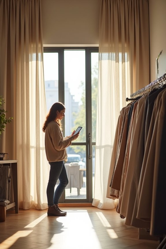 hybrid online in store curtain shopping