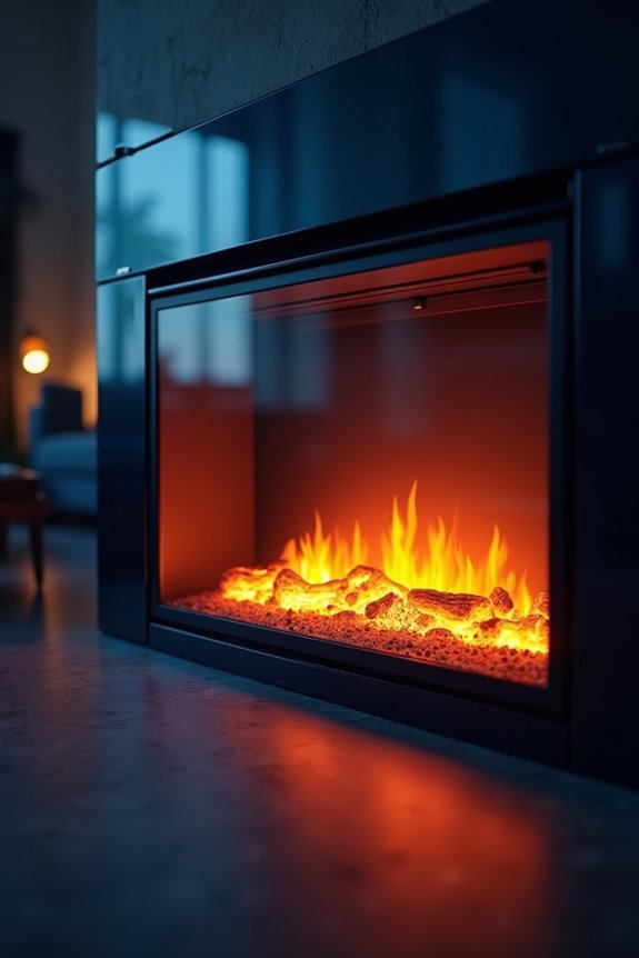 leds mirrors create flickering flames