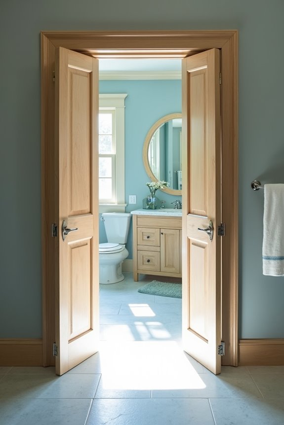 outward swing space efficient doors