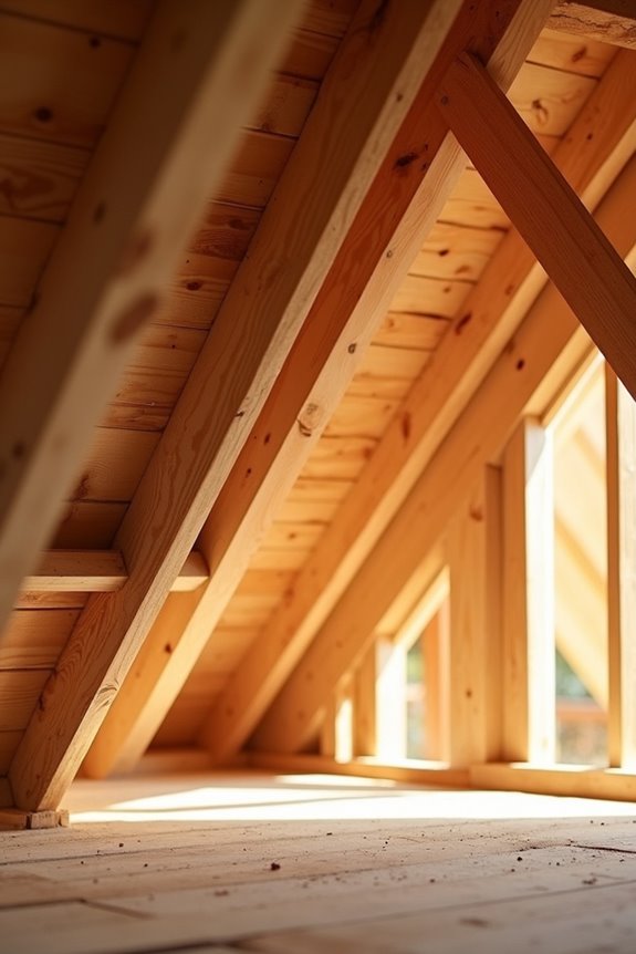 perpendicular studs indicate load bearing