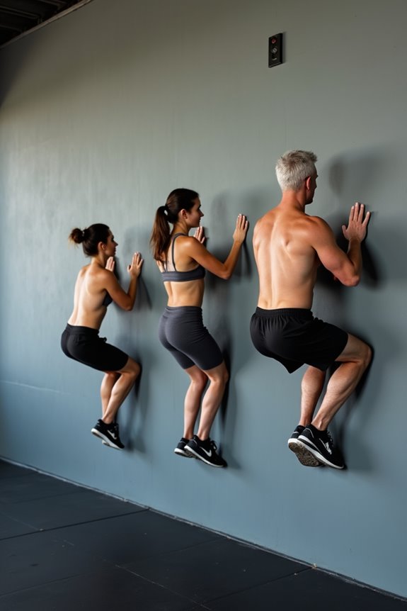 Wall Sits: How to Perform and Progress This Good Isometric Exercise 8 wall sits for varying levels duration progression